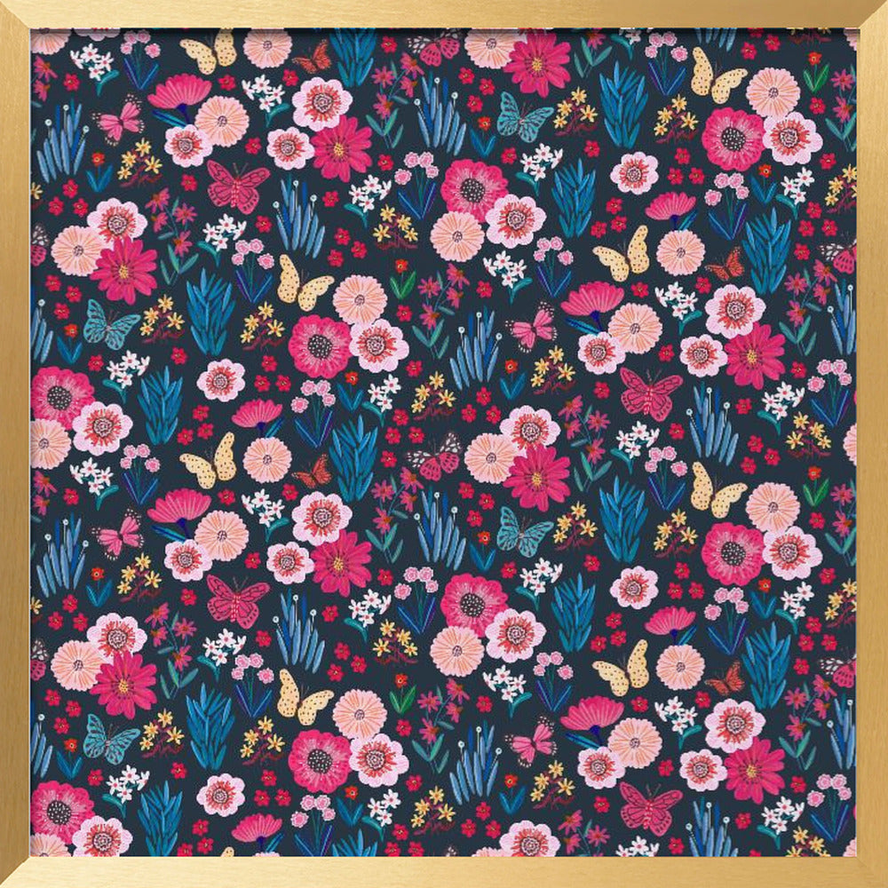 Butterflies & flowers Poster